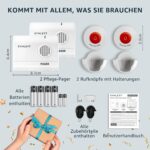 SYNLETT Pflegeruf-Set mit zwei roten Notrufknöpfen und zwei tragbaren Pagern