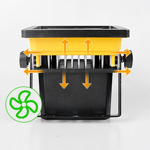 T-SUN Akku-Baustrahler 30 W aus Aluminium mit Tragebügel und drehbarem Sockel – Detail 7