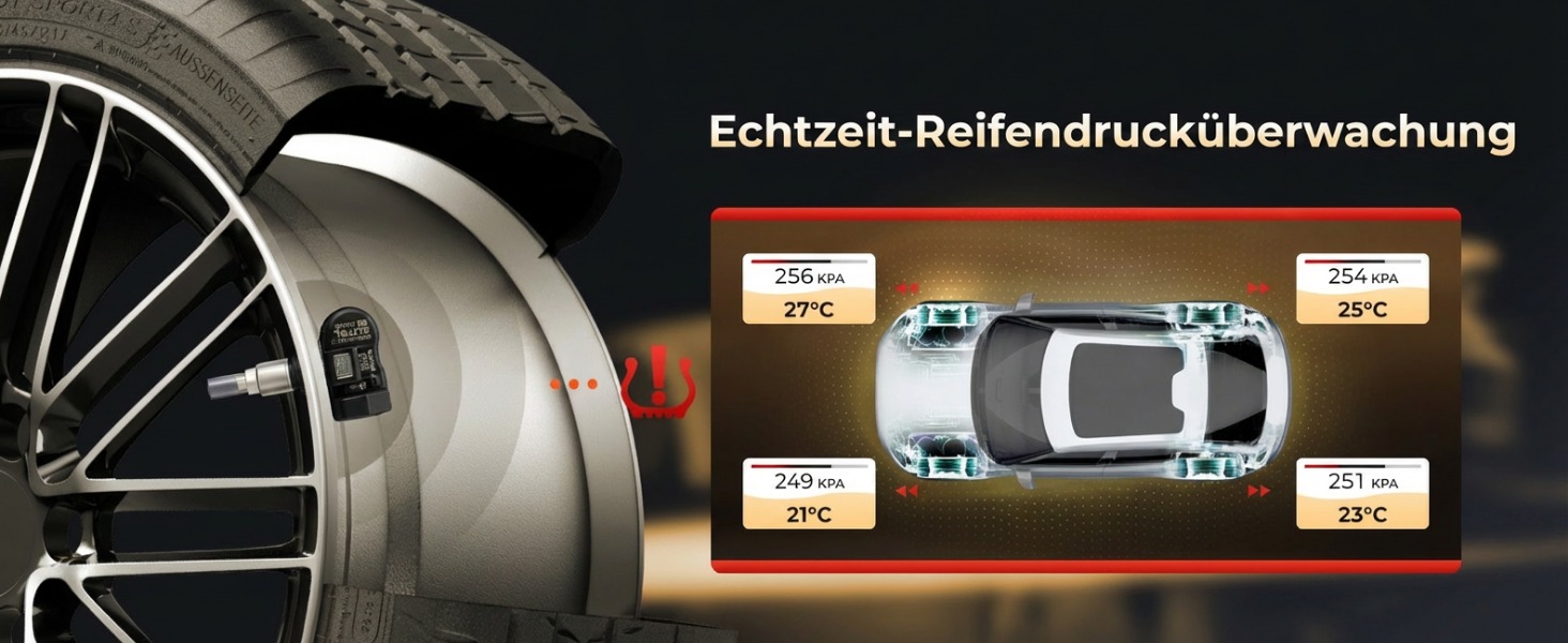 Vier Autel MX-Sensoren mit Metallventil als Ersatz-Reifendrucksensoren – Detail 7