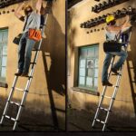 Todeco Teleskopleiter aus Aluminium auf 3,8 Meter ausgefahren mit Tragetasche