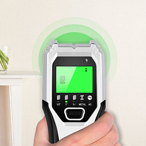 FOLAI 510-BX Leitungssucher in Grün mit LCD-Anzeige beim Scannen einer Wand – Detail 7