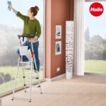 Hailo L80 ComfortLine Alu-Stehleiter mit drei XXL-Stufen, Plattform und Ablageschale