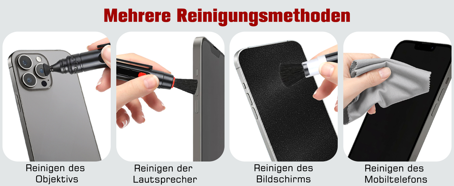 Zacro Reinigungsset für Kameras mit Blasebalg, Linsenstift, Pinseln, Tüchern und Box – Detail 7
