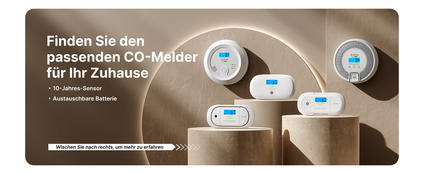 X-Sense CO03D Kohlenmonoxidmelder mit LCD-Anzeige des gemessenen CO-Werts – Detail 8