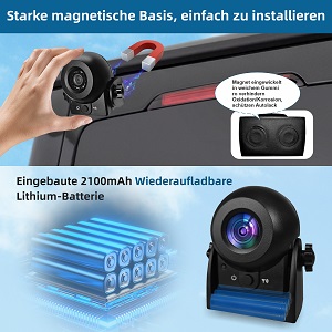 Uzone 305WF Rückfahrkamera kabellos mit Magnetfuss und Akku – Detail 8