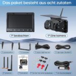 VASTEND VS-7A Solar-Rückfahrkamera mit Magnetfuss und 7-Zoll-Monitor