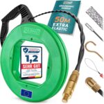 FAIRMO Einziehspirale 30 m aus PET im Kunststoffgehäuse mit fünf Adaptern und Kabelstrumpf