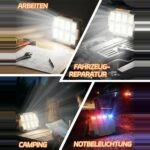 DANCINGBOAR U8CUP LED Baustrahler mit drehbarem Griff, Solarmodul und USB-Anschluss