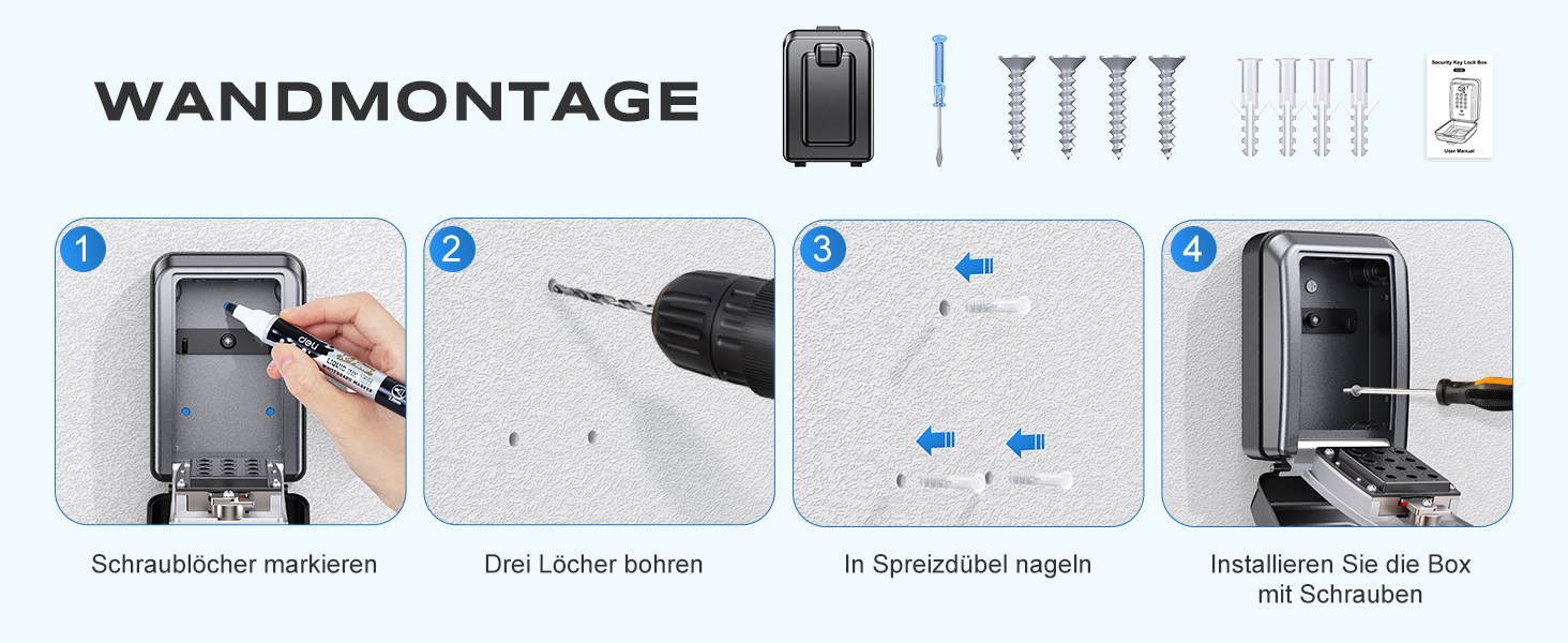 Silberner Mohard 8109 Schlüsseltresor mit Zifferntastatur und aufgeschobener Schutzklappe – Detail 8