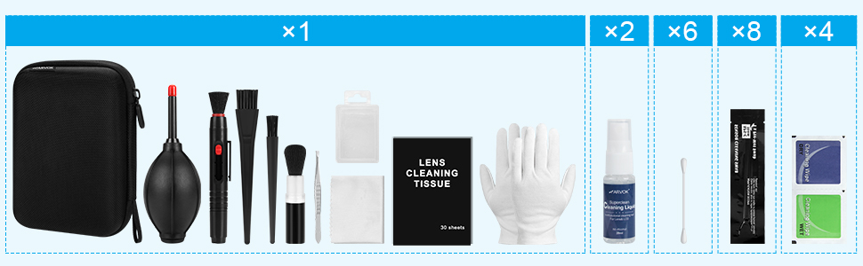 ARVOK Kamera-Reinigungsset mit 32 Teilen, Luftgebläse, Reinigungsstift, Bürsten und Aufbewahrungsbox – Detail 8