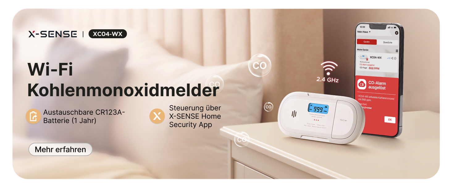 X-Sense XC0K-SN Kohlenmonoxidmelder mit LCD-Anzeige – Detail 8