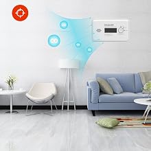 WISUALARM Kohlenmonoxid-Melder in Weiss mit LCD-Display und Testtaste – Detail 8