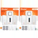 tiiwee X1-XL Alarmset mit Sirene, vier Fenstersensoren und zwei Fernbedienungen