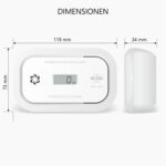 ELRO FC5003 Kohlenmonoxidmelder in Weiss mit LCD-Display an der Wand montiert