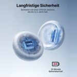 Drei X-Sense SWS0B WLAN-Wassermelder in Weiss, flach am Boden neben einer Waschmaschine