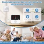 ChunHee WiFi-Notrufknopf mit weissem Empfänger und tragbarer SOS-Taste