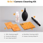K&F Concept 15-in-1 Kamera-Reinigungsset mit Blasebalg, Reinigungsstift, Reinigungsflüssigkeit und Mikrofasertüchern