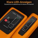 Hiija Netzwerkkabel-Tester NCT-00 mit Gummihülle und Fernmodul für RJ45 und RJ11
