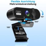 Verstellbereich der Webcam um 90, 180 und 360 Grad