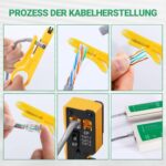 SGILE Netzwerk-Werkzeugset mit Crimpzange, Prüfgerät, Cat6-Steckern und Werkzeugtasche