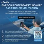 Shelly Flood Gen4 Wassersensor mit angeschlossenem Leck-Sensorkabel auf dem Boden