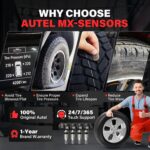 Vier Autel MX-Sensoren mit Metallventil als Ersatz-Reifendrucksensoren