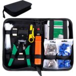 SGILE 12-in-1 Netzwerk-Werkzeugset mit Crimpzange, Kabeltester und RJ45-Steckern