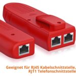 Proster XQ 350 Kabelsucher in Rot mit Sender, Empfänger, Kopfhörer und Krokodilklemmen