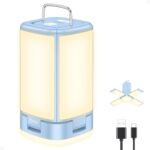 Blukar Campinglampe mit aufgeklappten Seitenflügeln und 116 LED in warmweissem Licht