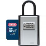 ABUS KeyGarage 797 Schlüsselbox mit silberner Zahlenradklappe und schwarzem kunststoffummanteltem Bügel
