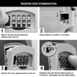 Master Lock 5401EURD Schlüsseltresor in Grau mit geöffneter Wetterklappe und Ziffernrädern