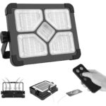 ERAY Akku-Baustrahler mit Solarpanel, Stativ und Fernbedienung