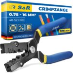 S&R Abisolierwerkzeug in Blau und Gelb zum Entmanteln von Rundkabeln und Abisolieren von Adern