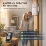 HENDUN SF03RCD Türalarm mit Magnetkontakt und Fernbedienung, zwei weisse Melder