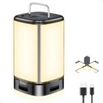 Blukar Campinglampe mit aufgeklappten Seitenflügeln und 116 LED in warmweissem Licht