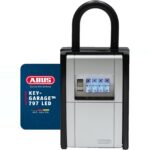 ABUS KeyGarage 797 Schlüsselbox mit silberner Zahlenradklappe und schwarzem kunststoffummanteltem Bügel
