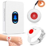 Daytech Notrufset für Senioren in Weiss mit SOS-Armband, Ruftaste und Funkempfänger