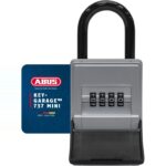 ABUS KeyGarage 797 Schlüsselbox mit silberner Zahlenradklappe und schwarzem kunststoffummanteltem Bügel