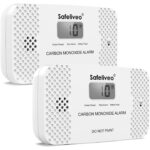 Safeliveo CO03 Kohlenmonoxidmelder in Weiss mit digitalem Display, freistehend aufgestellt