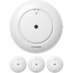 X-Sense SWS51 Wassermelder in Weiss, flacher Funksensor mit Sonden an der Unterseite