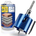 S&R Diamant-Bohrkrone 72 mm mit SDS-plus-Adapter, Zentrierbohrer und Austrieb-Keil