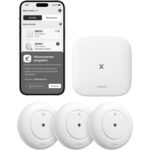 X-Sense SWS51 Wassermelder in Weiss, flacher Funksensor mit Sonden an der Unterseite