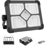 ERAY Akku-Baustrahler mit Solarpanel, Stativ und Fernbedienung