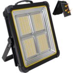 MASMEJOR SL-D8 Akku-Baustrahler mit 336 LEDs, Solarpanel und klappbarem Gelenkarm
