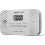 Safeliveo CO03 Kohlenmonoxidmelder in Weiss mit digitalem Display, freistehend aufgestellt