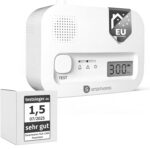 Smartwares CO-Melder FGA-13091 in Weiss mit Anzeige und Testtaste an der Wand