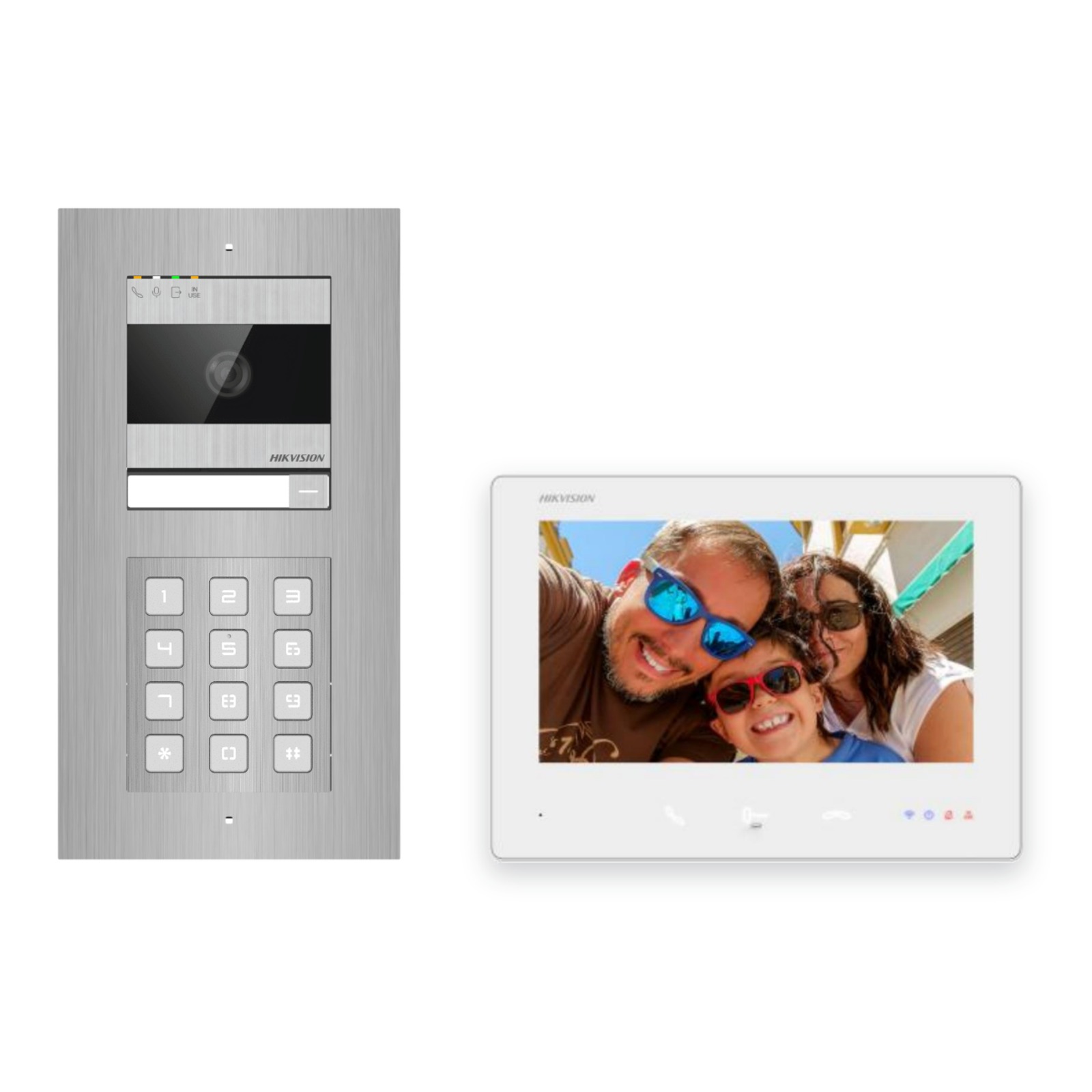 Hikvision 2-Draht-Bus Video-Türsprechanlage Einfamilienhaus – Komplett-Set mit Zahlencode, Unterputz Hikvision 2-Draht-Bus Video-Türsprechanlage Einfamilienhaus – Komplett-Set mit Zahlencode, Unterputz – Türstation und Innenstation
