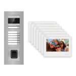 Hikvision 2-Draht-Bus Video-Türsprechanlage 7-Familienhaus – Komplett-Set mit Fingerprint, Unterputz – Türstation und Innenstation