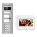 Hikvision 2-Draht-Bus Video-Türsprechanlage 2-Familienhaus – Komplett-Set mit Zahlencode, Unterputz – Türstation und Innenstation