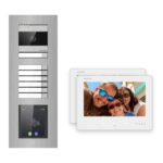 Hikvision 2-Draht-Bus Video-Türsprechanlage 2-Familienhaus – Komplett-Set mit Touch-Display, Unterputz – Türstation und Innenstation